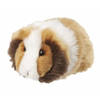 Nature Planet pluche Cavia knuffeldier - 13 cm - bruin/wit - Huisdieren knuffels - mooie kwaliteit - Knuffel huisdieren