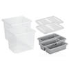 Sunware - Set van 2x opslagbox kunststof 45 liter transparant 45 x 36 x 36 cm met deksel en organise - Opbergbox