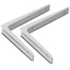 Set van 2x stuks plankdragers wit gelakt aluminium 15 x 20 cm - Klussen/Organiseren - Plankdragers