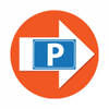Bewegwijzering stickers oranje met P symbool 4 st - Feeststickers