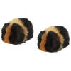 Nature Planet 2x stuks pluche knuffel cavia 13 cm zwart/bruin - Knuffel huisdieren