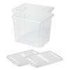 Sunware - Set van 2x opslagbox kunststof 45 liter transparant 45 x 36 x 36 cm met deksel - Opbergbox