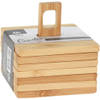 Onderzetters voor glazen - 6x stuks - bruin - bamboo hout - 9 x 9 cm - Glazenonderzetters