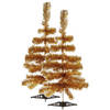 2x stuks kleine gouden kerstbomen van 60 cm - Kunstkerstboom