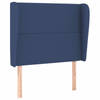 vidaXL Hoofdbord met randen 83x23x118/128 cm stof blauw