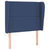 vidaXL Hoofdbord met randen 103x23x118/128 cm stof blauw