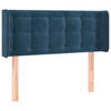 vidaXL Hoofdbord met randen 93x16x78/88 cm fluweel donkerblauw