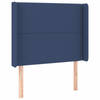 vidaXL Hoofdbord met randen 83x16x118/128 cm stof blauw