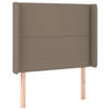 vidaXL Hoofdbord met randen 83x16x118/128 cm stof taupe