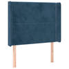 vidaXL Hoofdbord met randen 83x16x118/128 cm fluweel blauw