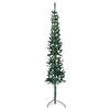 vidaXL Kunstkerstboom half met standaard smal 210 cm groen