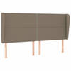 vidaXL Hoofdbord met randen 183x23x118/128 cm stof taupe