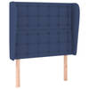 vidaXL Hoofdbord met randen 83x23x118/128 cm stof blauw