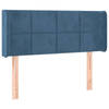 vidaXL Hoofdbord met randen 103x16x78/88 cm fluweel donkerblauw