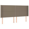 vidaXL Hoofdbord met randen 163x16x118/128 cm stof taupe