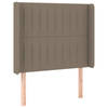 vidaXL Hoofdbord met randen 83x16x118/128 cm stof taupe