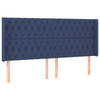 vidaXL Hoofdbord met randen 183x16x118/128 cm stof blauw