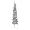 The Living Store Kunstkerstboom - Halve Boom - Levensecht PVC - Ruimtebesparend - Zilver - 56cm Breed - 210cm Hoog -