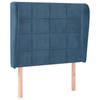 vidaXL Hoofdbord met randen 83x23x118/128 cm fluweel donkerblauw