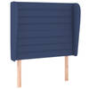 vidaXL Hoofdbord met randen 83x23x118/128 cm stof blauw