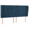 vidaXL Hoofdbord met randen 203x23x118/128 cm fluweel donkerblauw