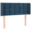 vidaXL Hoofdbord met randen 83x16x78/88 cm fluweel donkerblauw