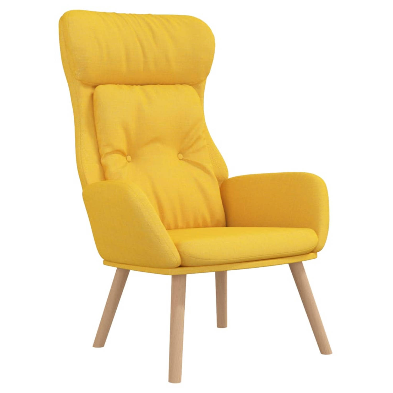 The Living Store Relaxstoel stof mosterdgeel - Fauteuil