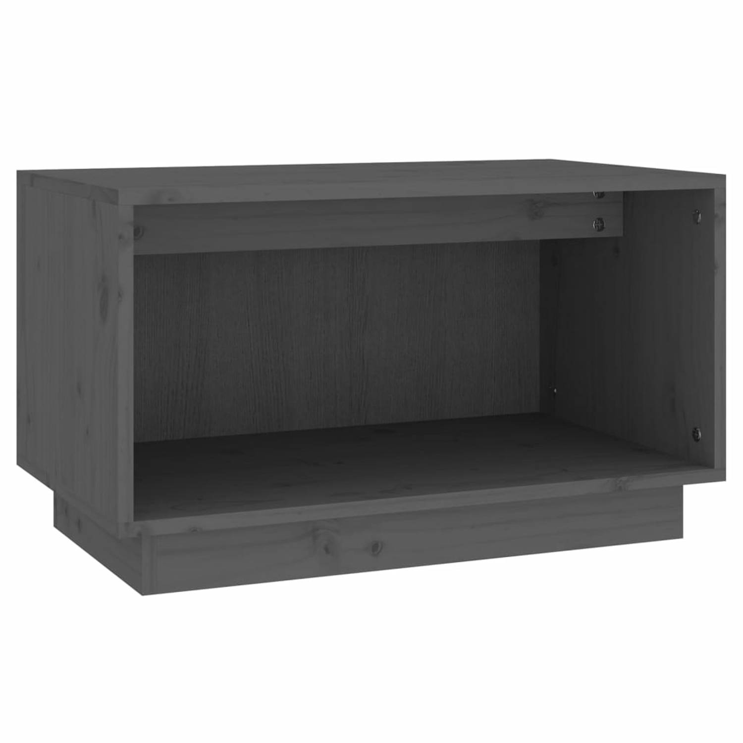 vidaXL Tv-meubel 60x35x35 cm massief grenenhout grijs