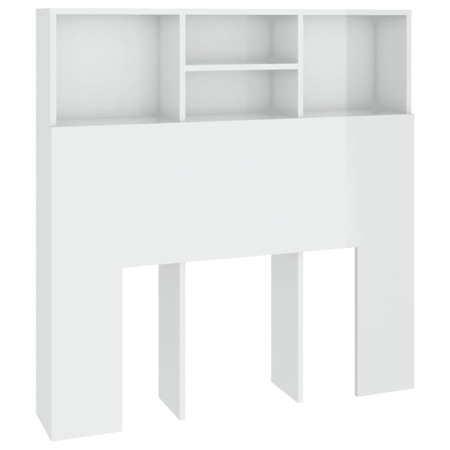 vidaXL Hoofdbordkast 100x19x103,5 cm hoogglans wit