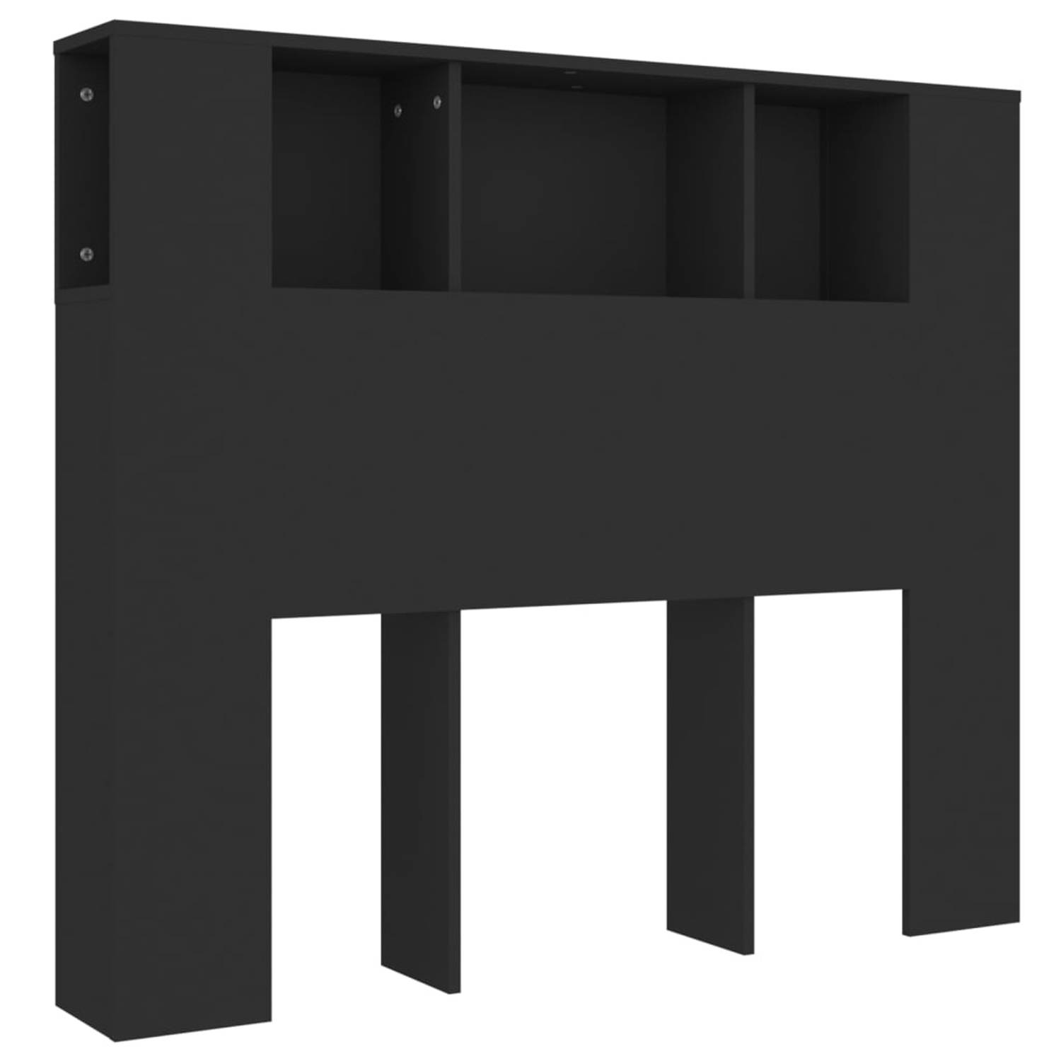 vidaXL Hoofdbordkast 120x18,5x104,5 cm zwart
