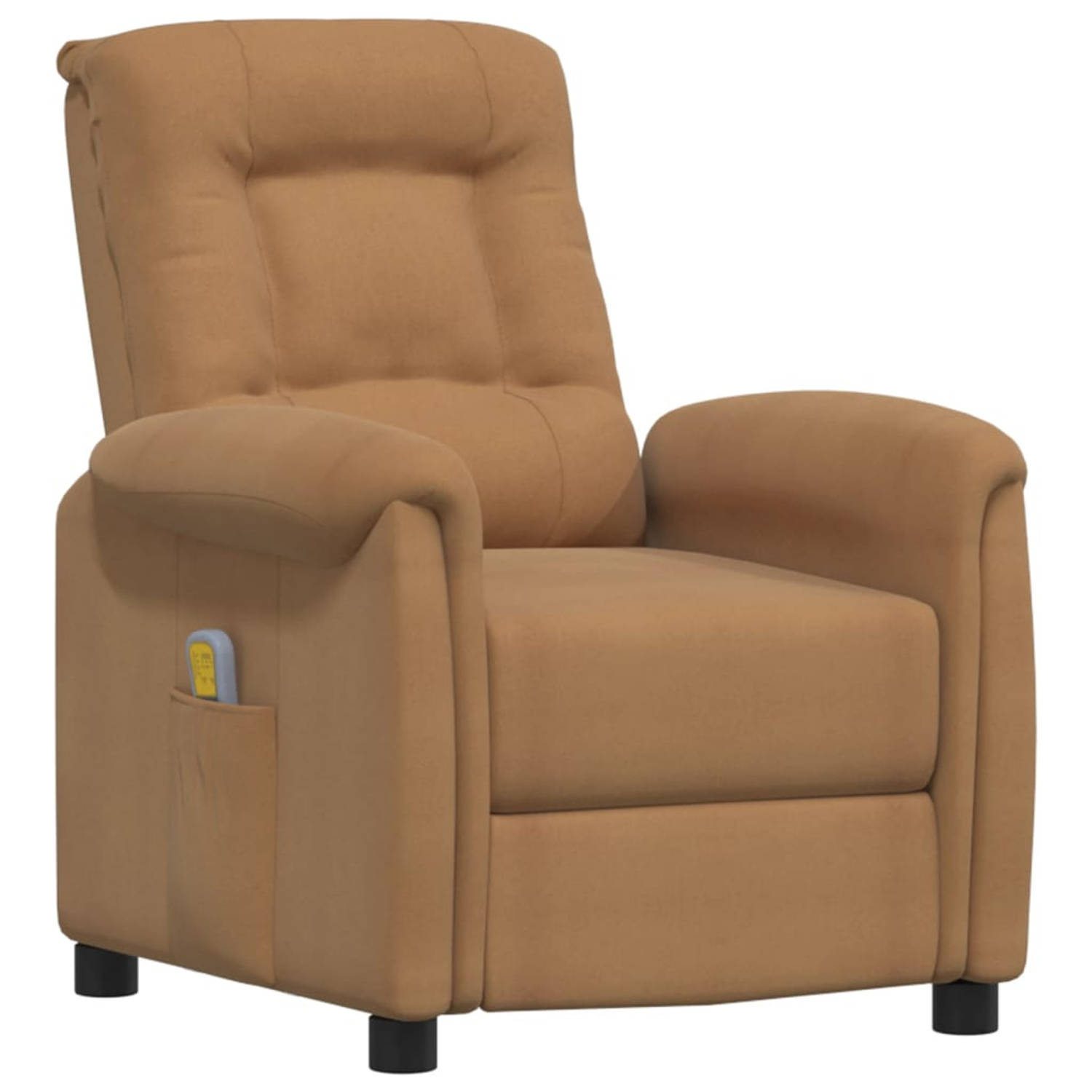 The Living Store Massagestoel microvezelstof taupe - Fauteuil