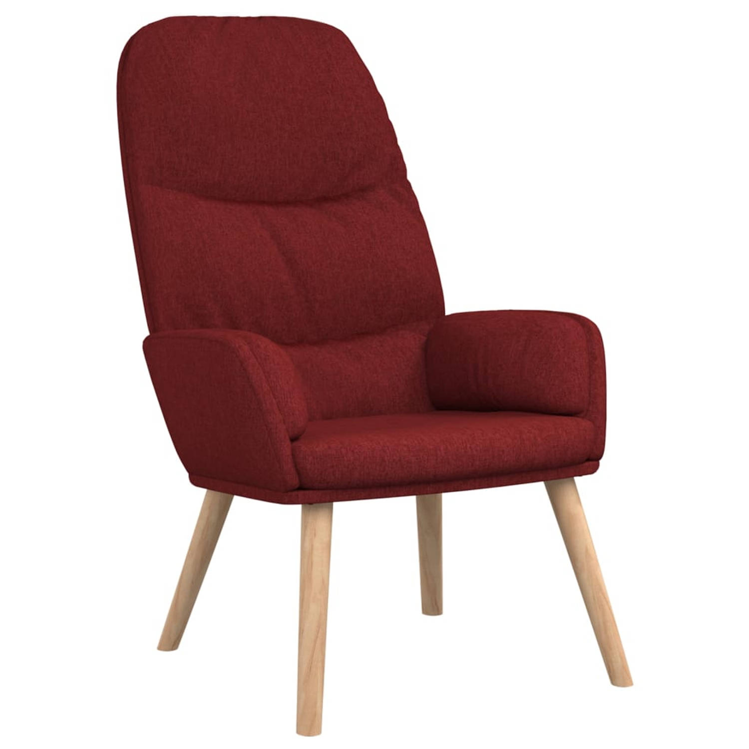 The Living Store Relaxstoel stof wijnrood - Fauteuil