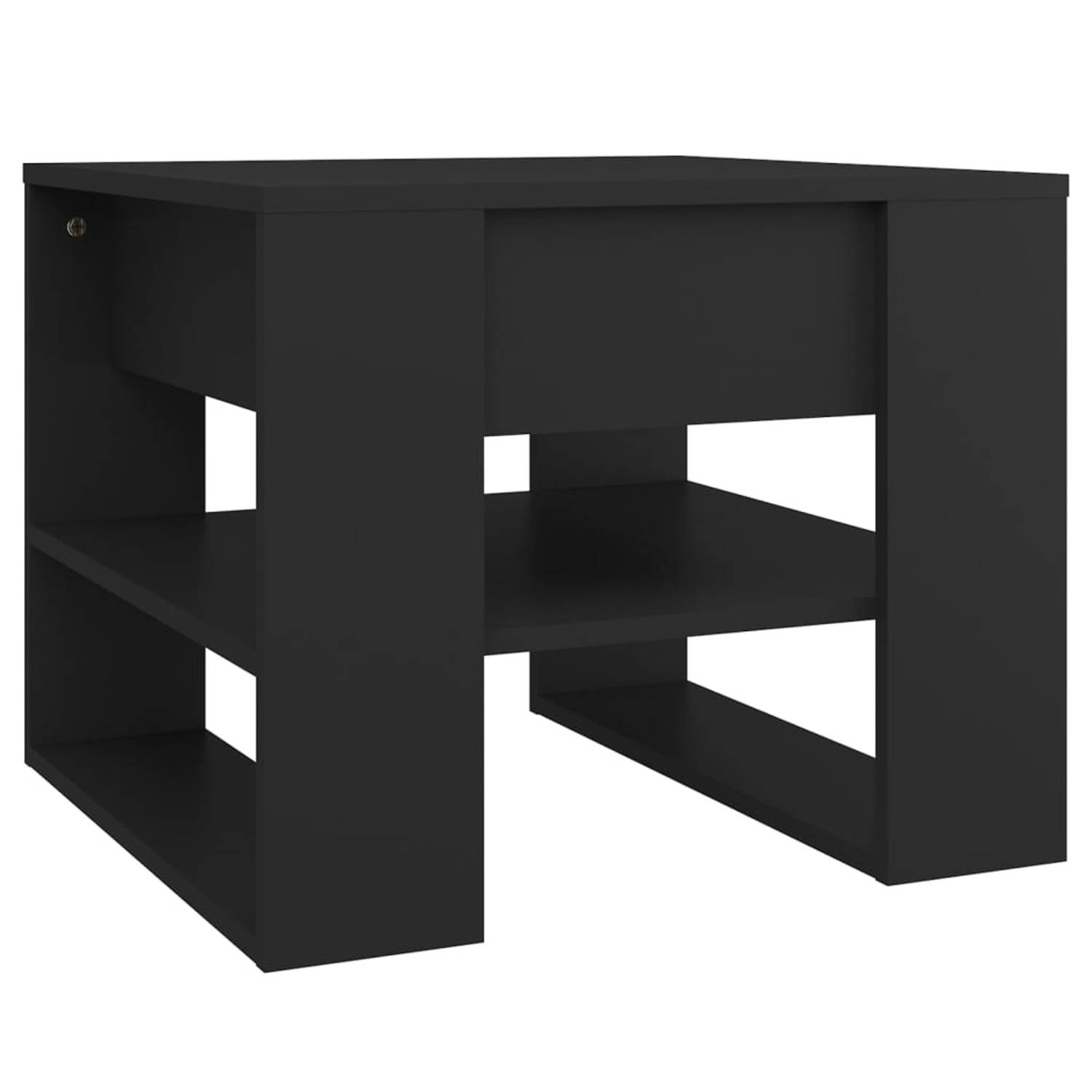 vidaXL Salontafel 55,5x55x45 cm bewerkt hout zwart
