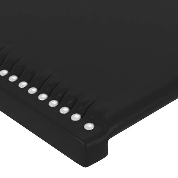 vidaXL Hoofdbord met randen 163x16x78/88 cm kunstleer zwart