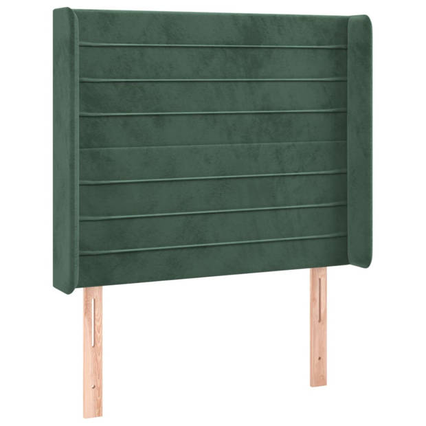 vidaXL Hoofdbord met randen 83x16x118/128 cm fluweel groen