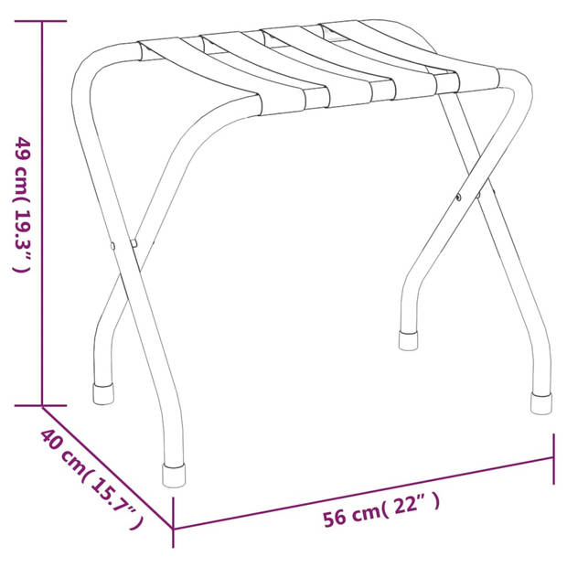 vidaXL Bagagerek 56x40x49 cm zwart