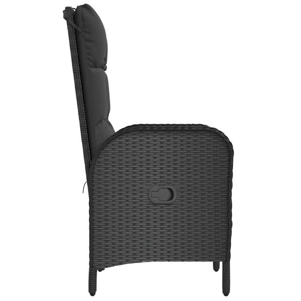 vidaXL Tuinstoelen 2 st poly rattan zwart