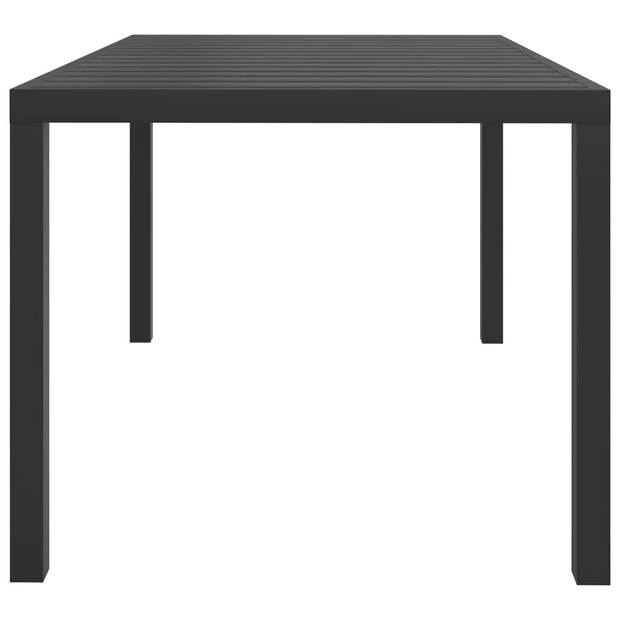 The Living Store Tuinset - PE-rattan - HKC tafelblad - 150x90x74 cm - zwart - grijs