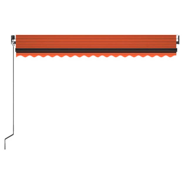 vidaXL Luifel handmatig uittrekbaar met LED 450x350 cm oranje en bruin