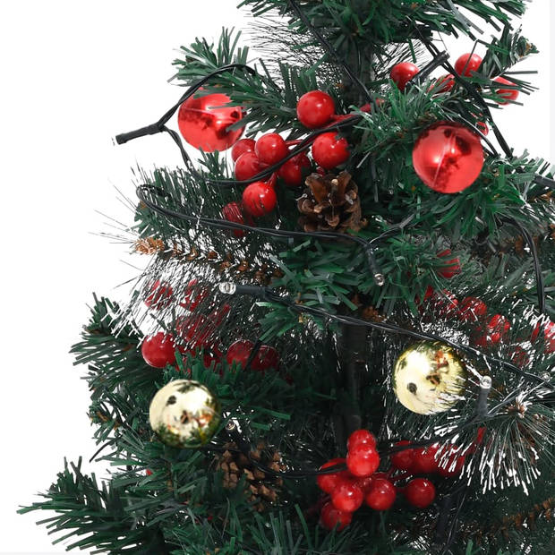 The Living Store Kerstboom LED Groen PVC - 76 cm - Met 89 uiteinden - Gedecoreerd - DC 4.5V