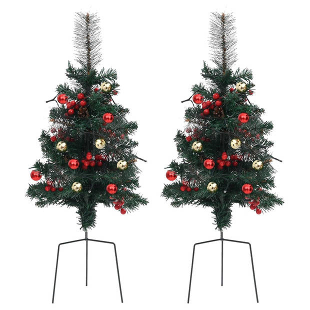 The Living Store Kerstboom LED Groen PVC - 76 cm - Met 89 uiteinden - Gedecoreerd - DC 4.5V