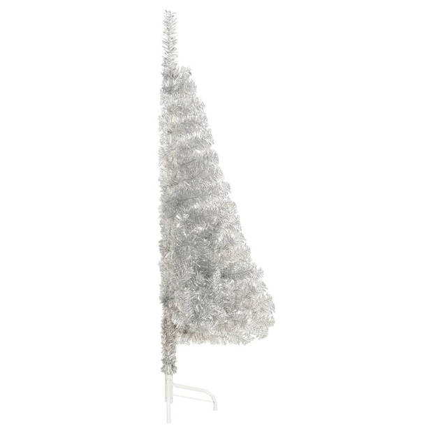 The Living Store Kerstboom Halfrond Zilver - 120cm - PVC/Staal