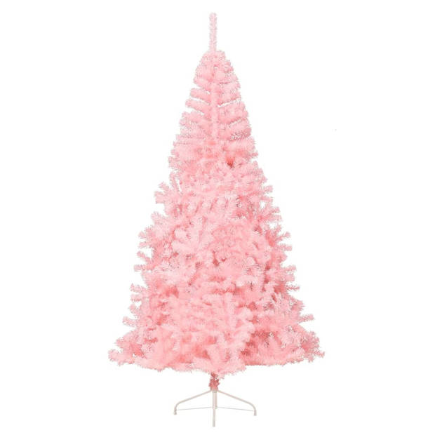 The Living Store Kunstkerstboom - Halfrond - 240 cm - Roze - PVC en staal