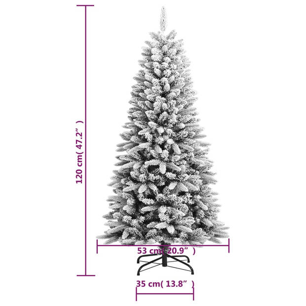 vidaXL Kunstkerstboom met sneeuw 120 cm PVC en PE