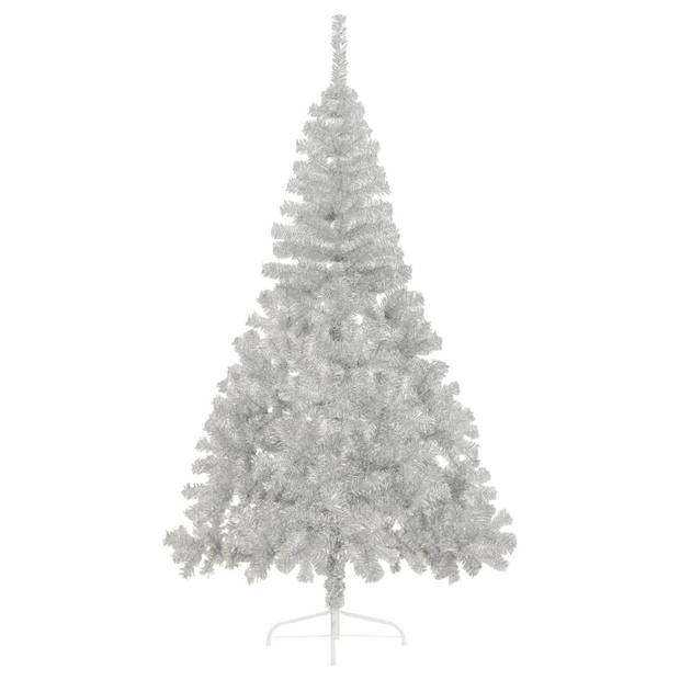 The Living Store Halve Kunstkerstboom - 180 cm - Zilver - PVC en staal - 465 takken