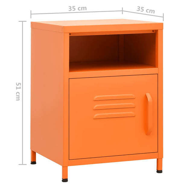 The Living Store Bedkastje Bijzettafel - 35x35x51cm - Oranje