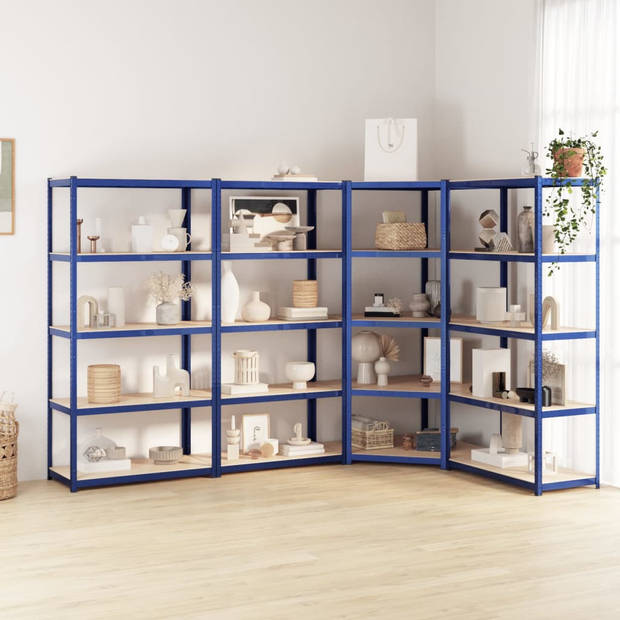 The Living Store Opbergrekken - Rechthoekig - 100x50x200 cm - Blauw
