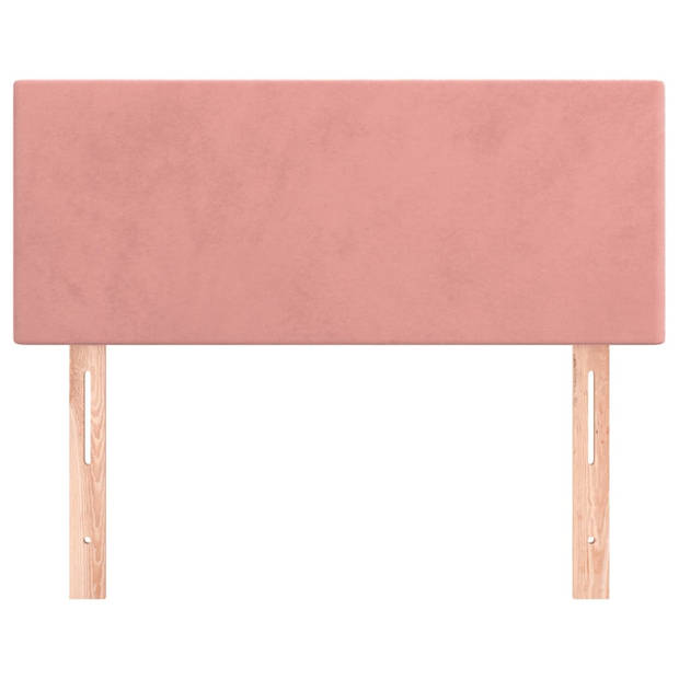 vidaXL Hoofdbord 90x5x78/88 cm fluweel roze