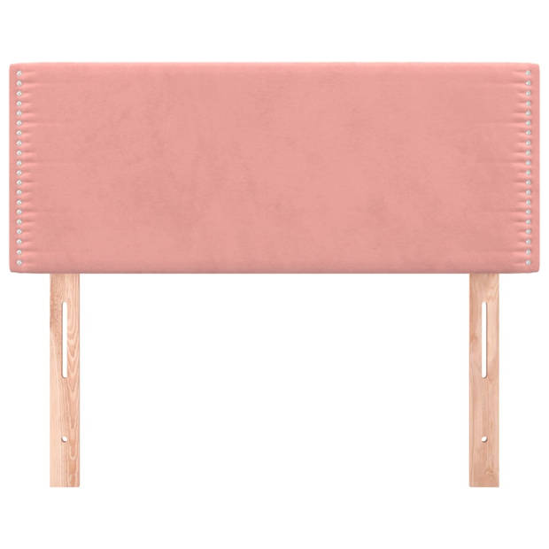 vidaXL Hoofdbord 100x5x78/88 cm fluweel roze