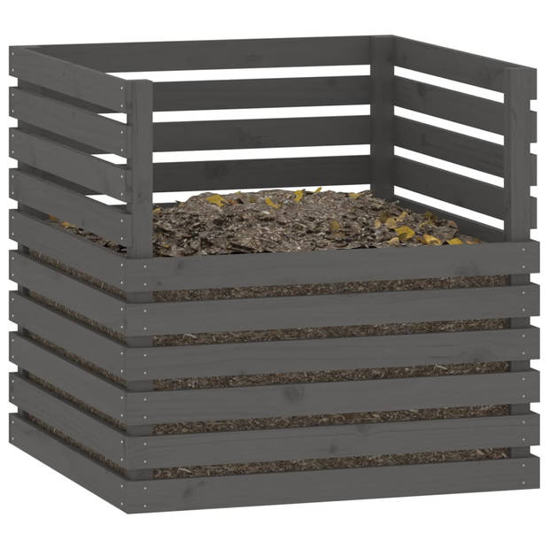 vidaXL Compostbak 80x80x78 cm massief grenenhout grijs